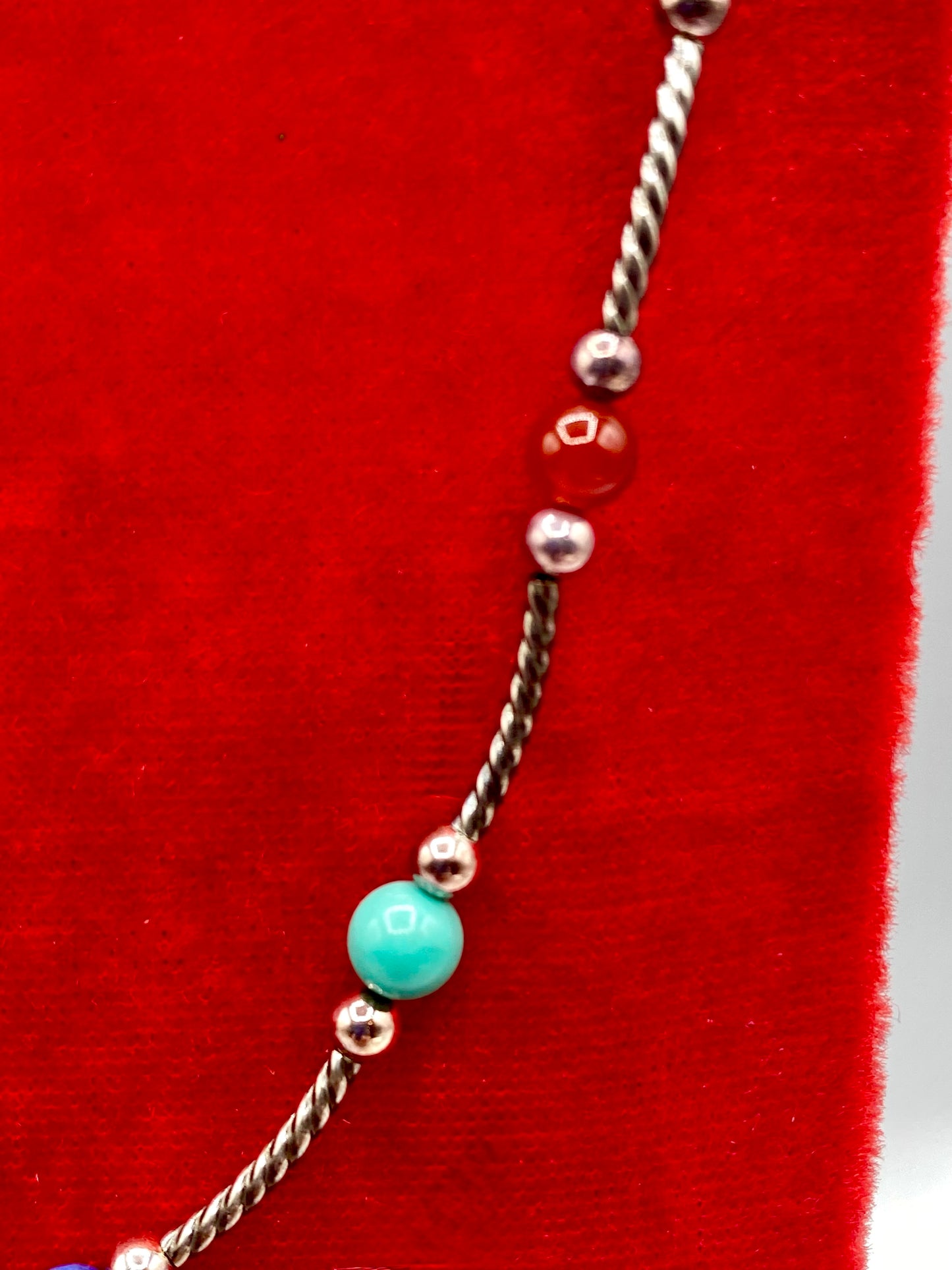 Sterling Silver Multi Gemstone Beaded Carolyn Pollack Relios Necklace