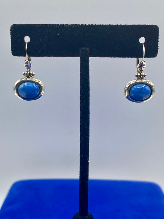 Sterling Silver Blue Stone Earrings