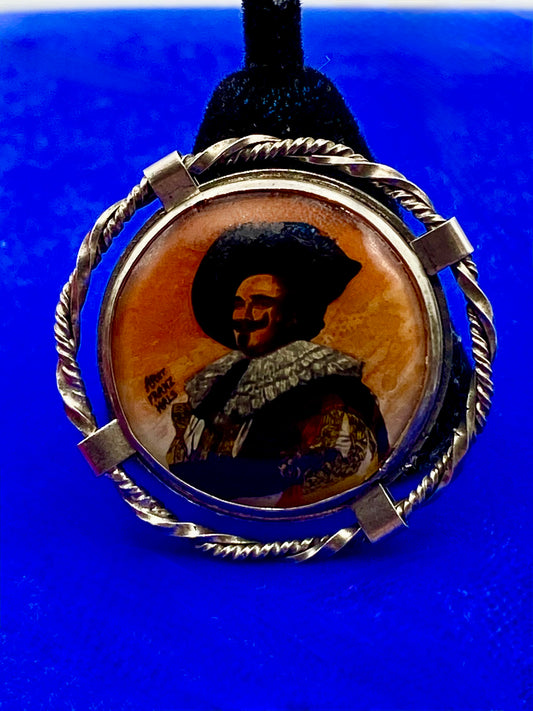 Rhodium Plating & Sterling Silver Brooch “The Laughing Cavalier After Franz Hals England”