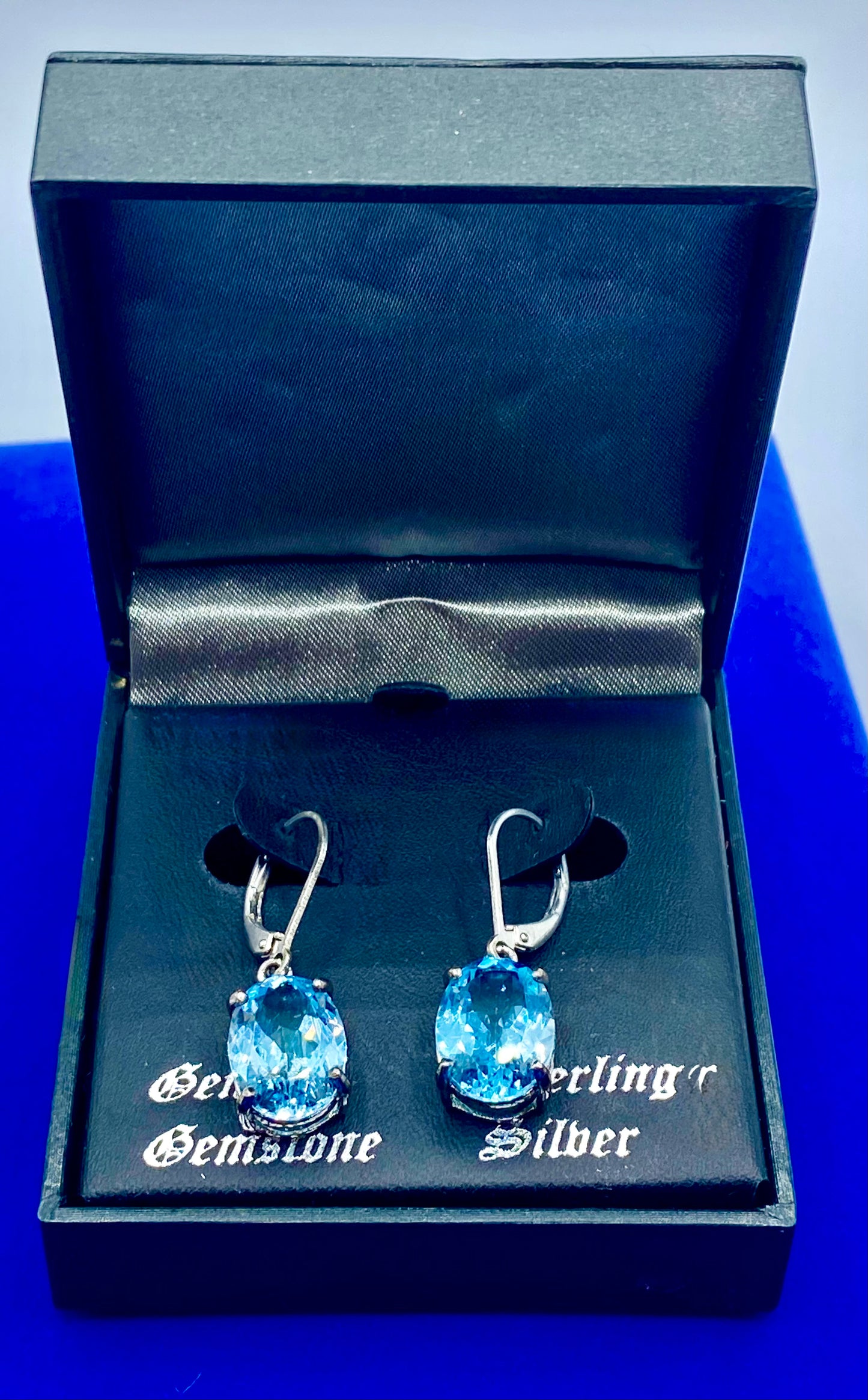 Sterling Silver Blue Topaz Earrings