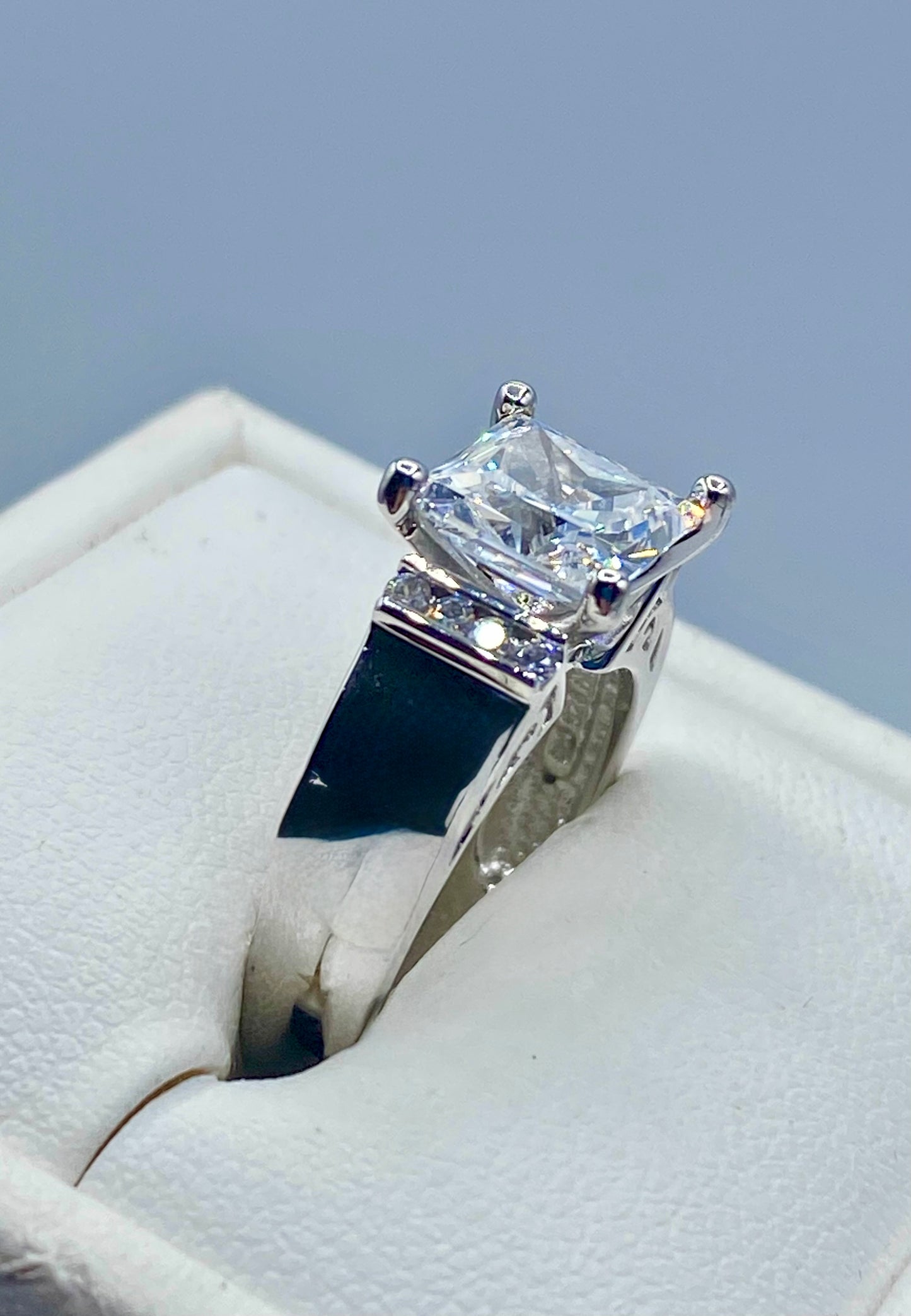 Sterling Silver Square CZ Ring