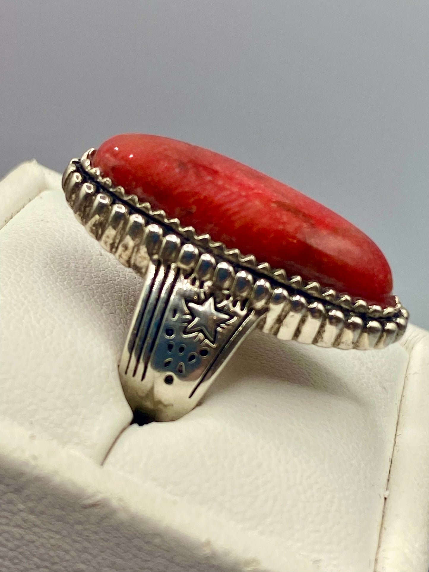 Sterling Silver BBJ Sponge Coral Ring