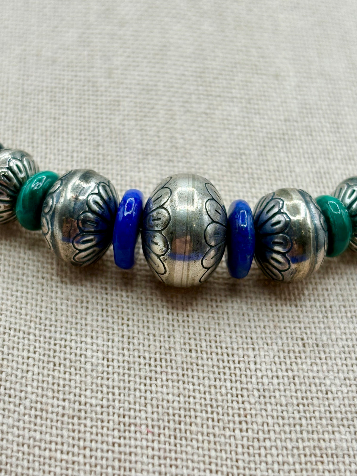 Sterling Silver Carolyn Pollack Native Graduated Gemstone Beaded Necklace