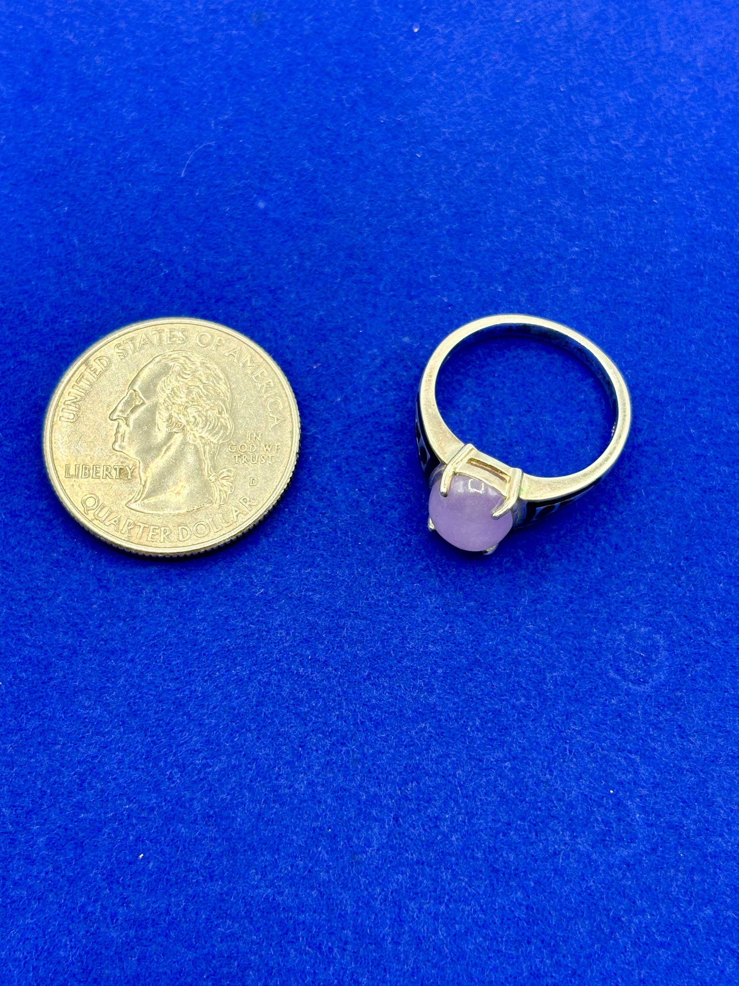 Sterling Silver CNA Purple Jade Ring