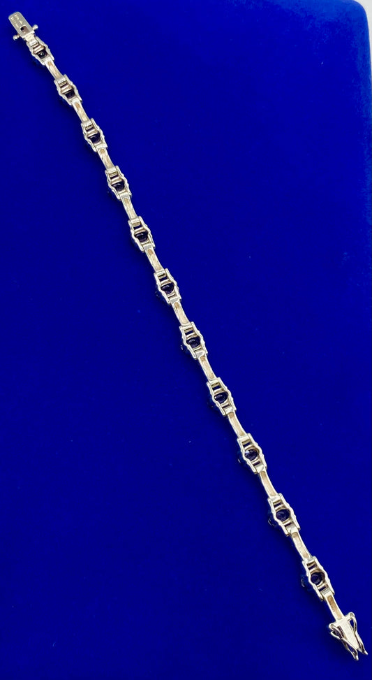Sterling Silver Tanzanite Tennis Bracelet