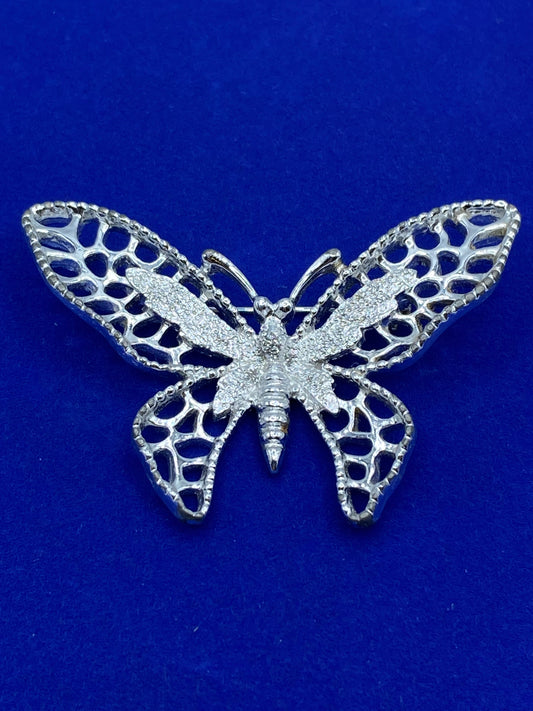 Sarah Coventry Silver Tone Butterfly Brooch