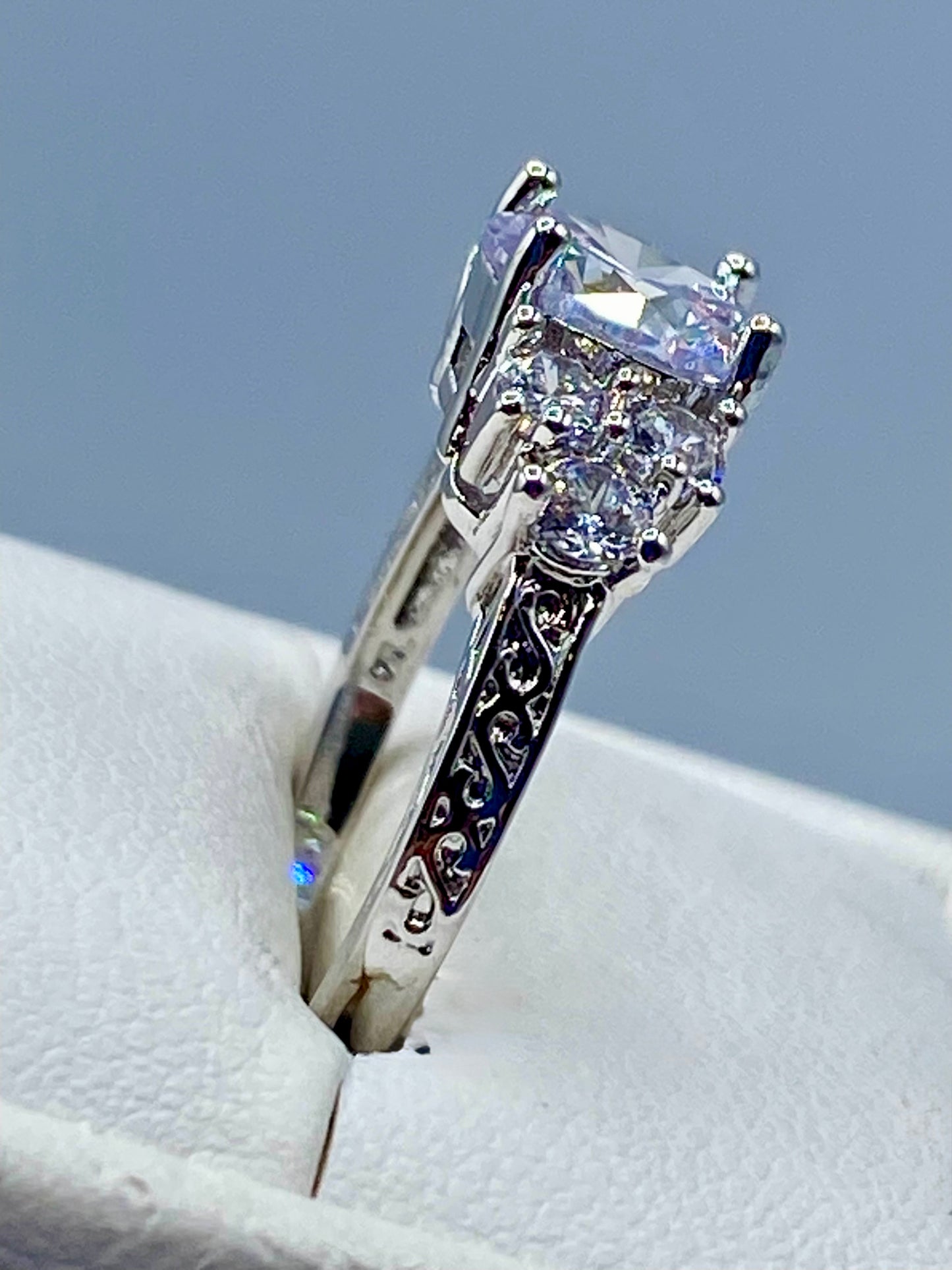 Silver Tone CZ Ring