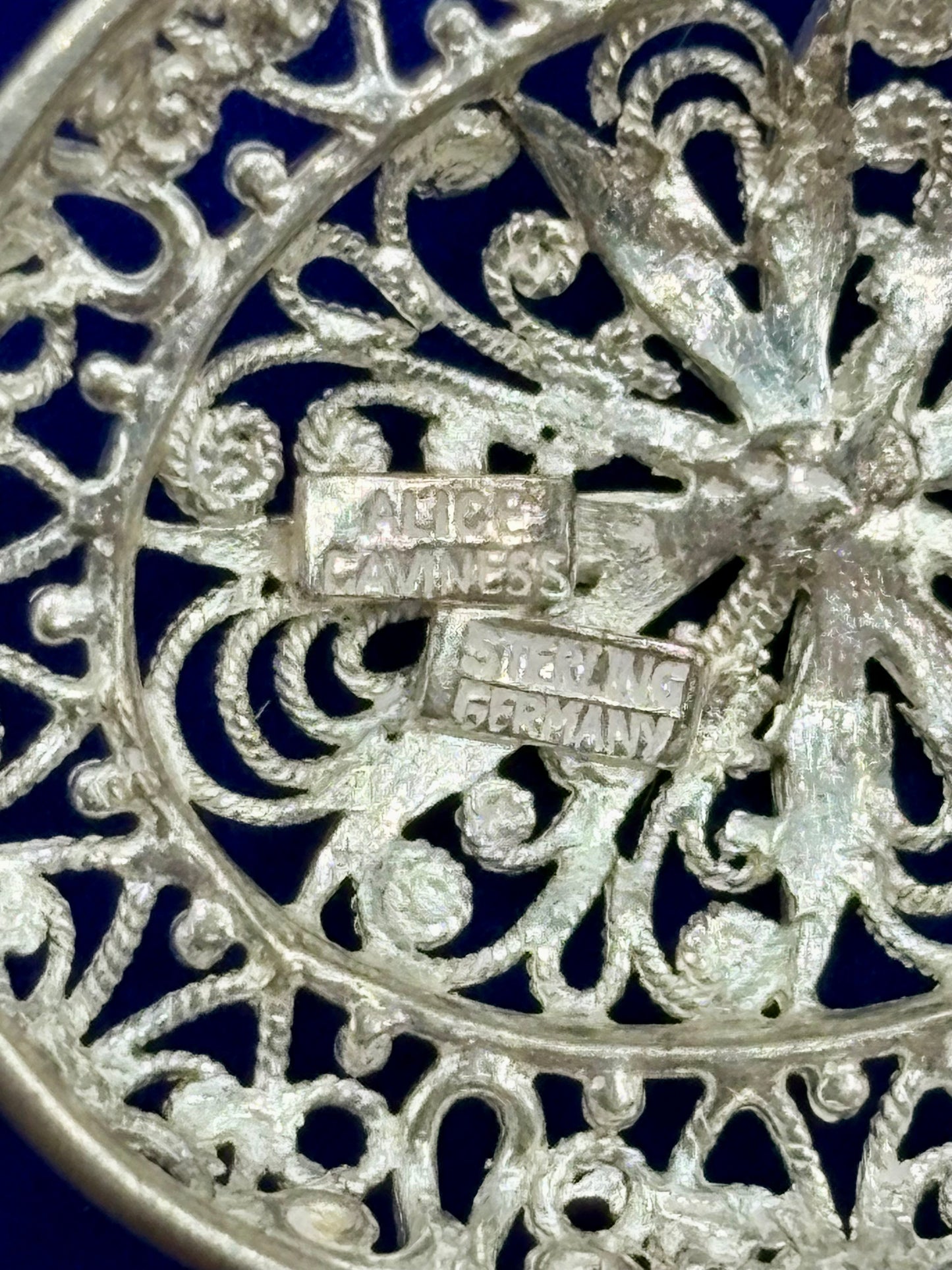 Sterling Silver Filigree Alice Caviness Pendant