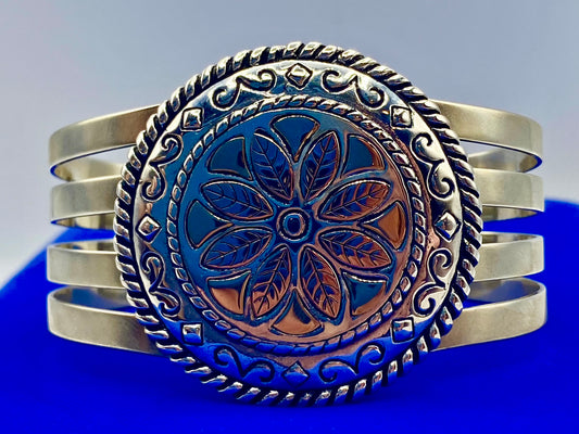 Sterling Silver & 14K Carolyn Pollack Relios Cuff Bracelet