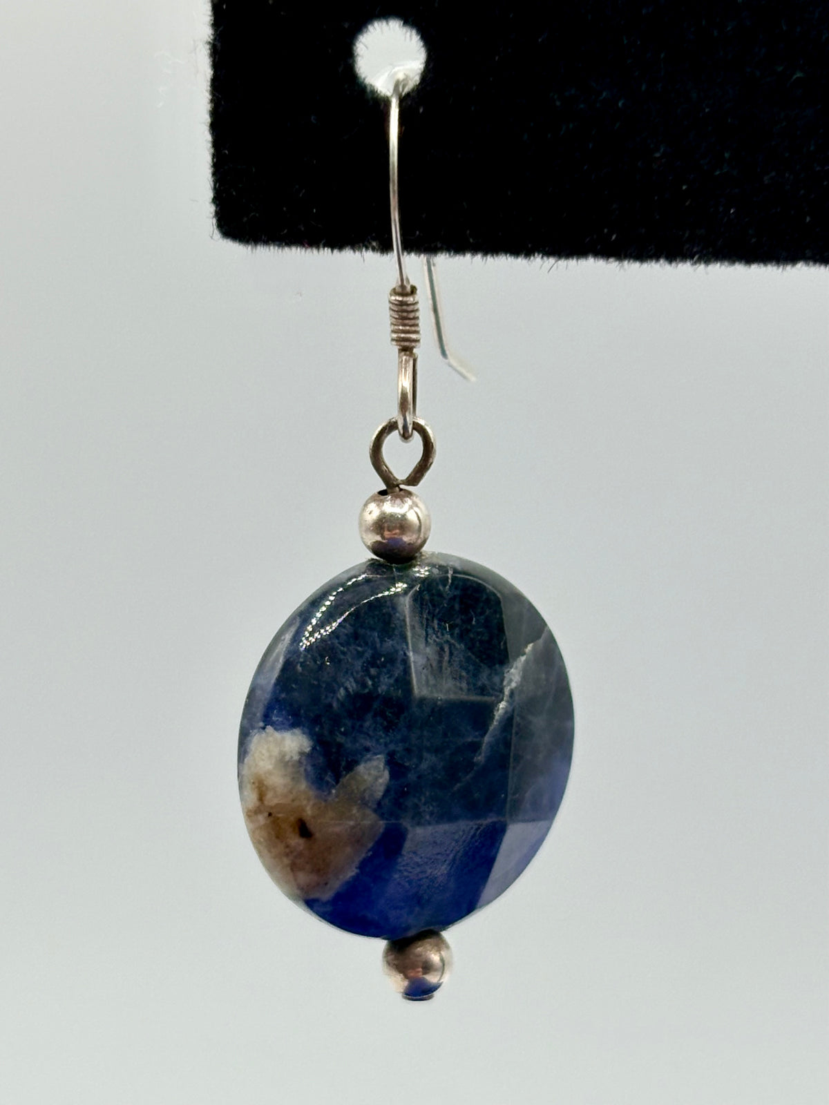 Sterling Silver Faceted Sodalite Earrings