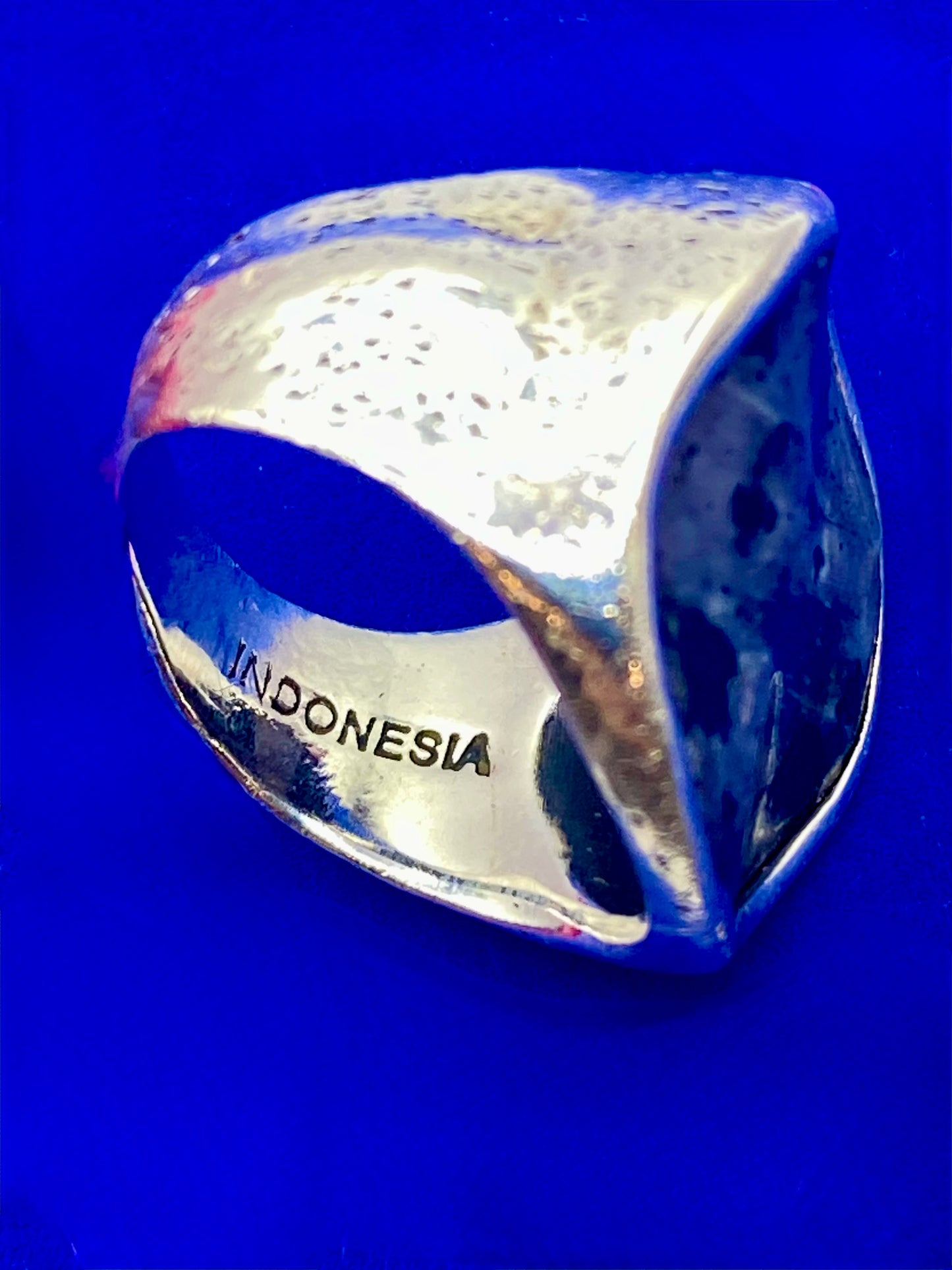 Silpada Sterling Silver Wavy Feldspar Black Grey Stone Ring