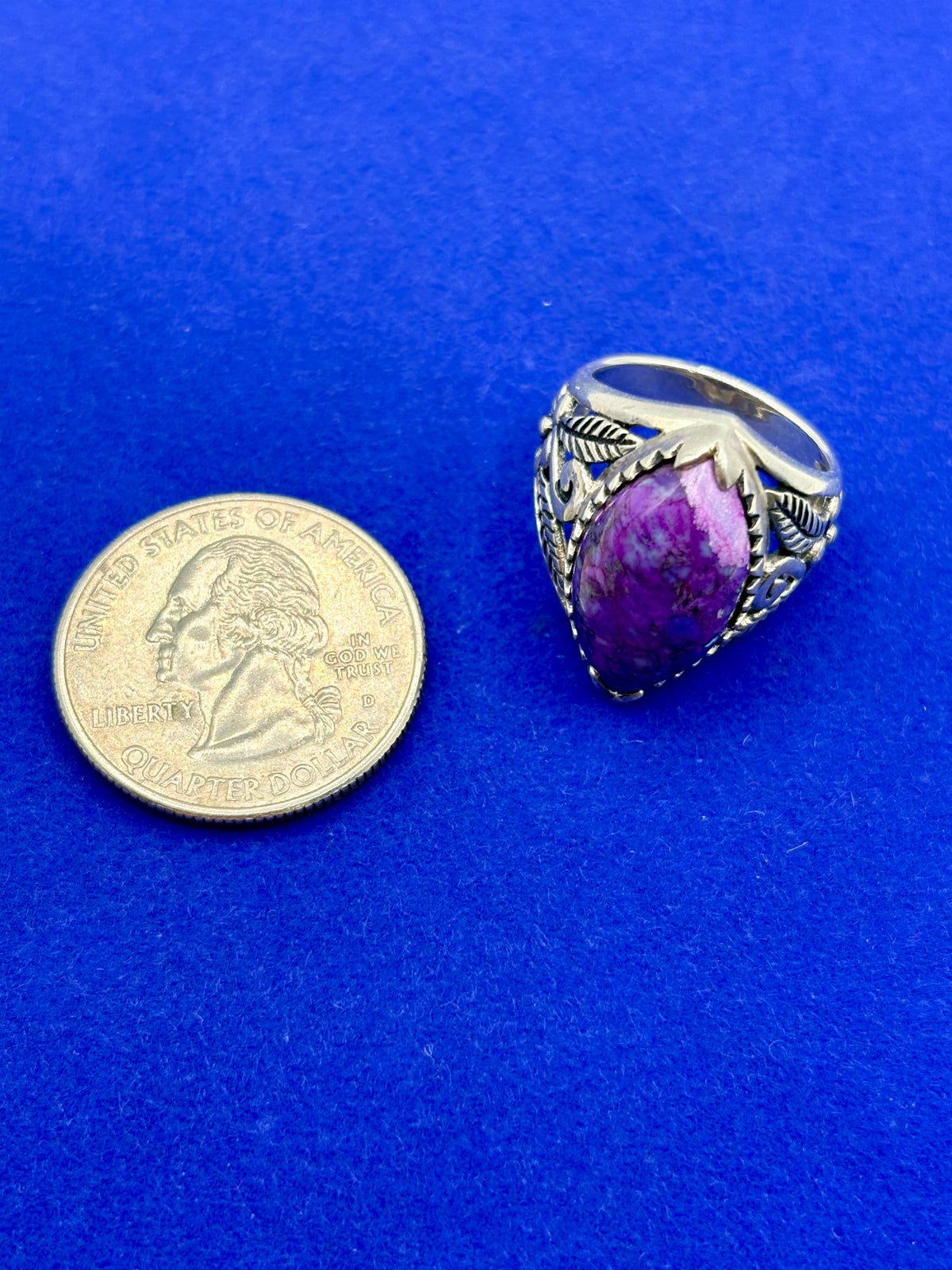 Sterling Silver NK Thailand Purple Turquoise Ring