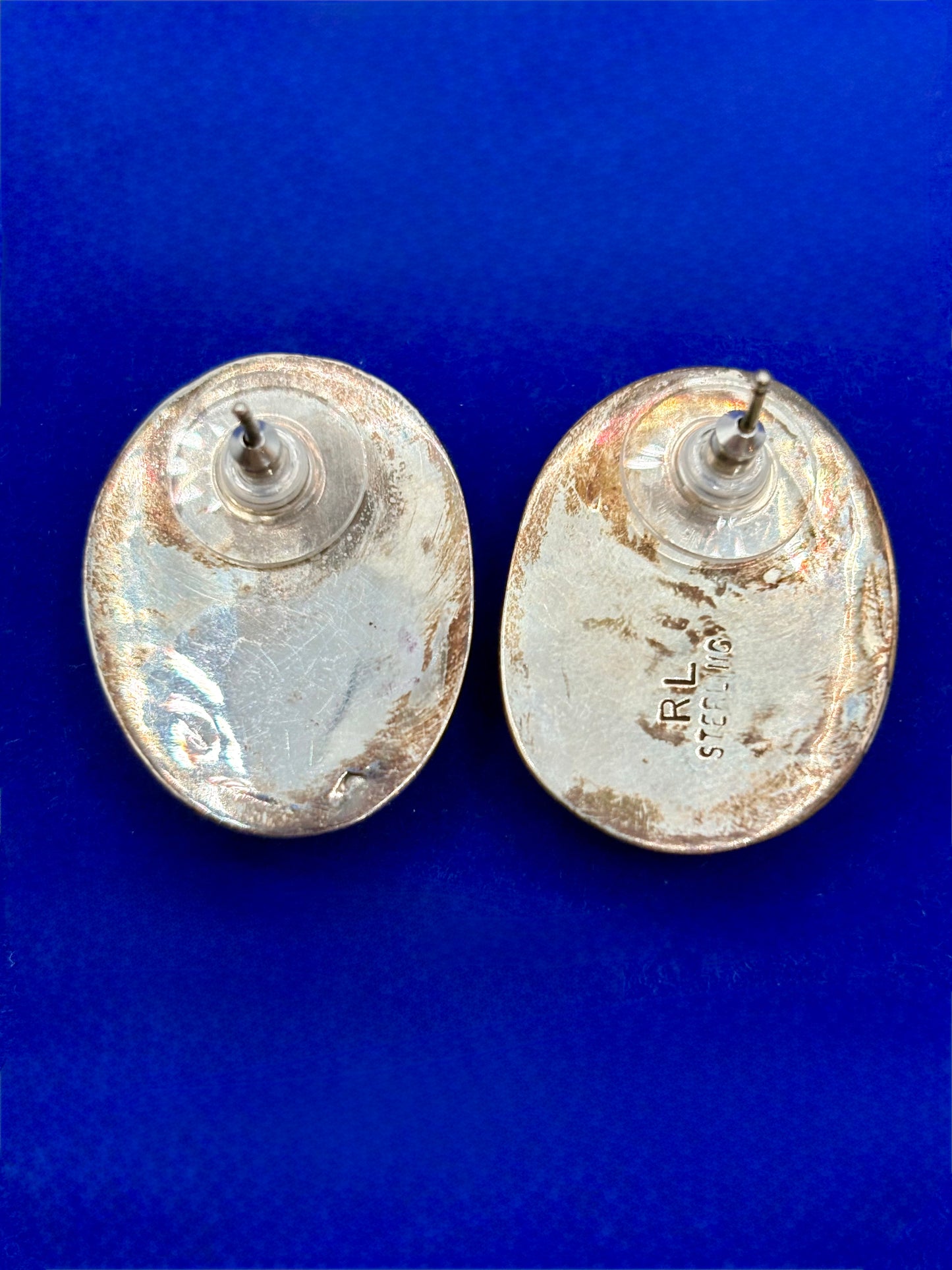 Sterling Silver Native Robert Livingston Turquoise Earrings