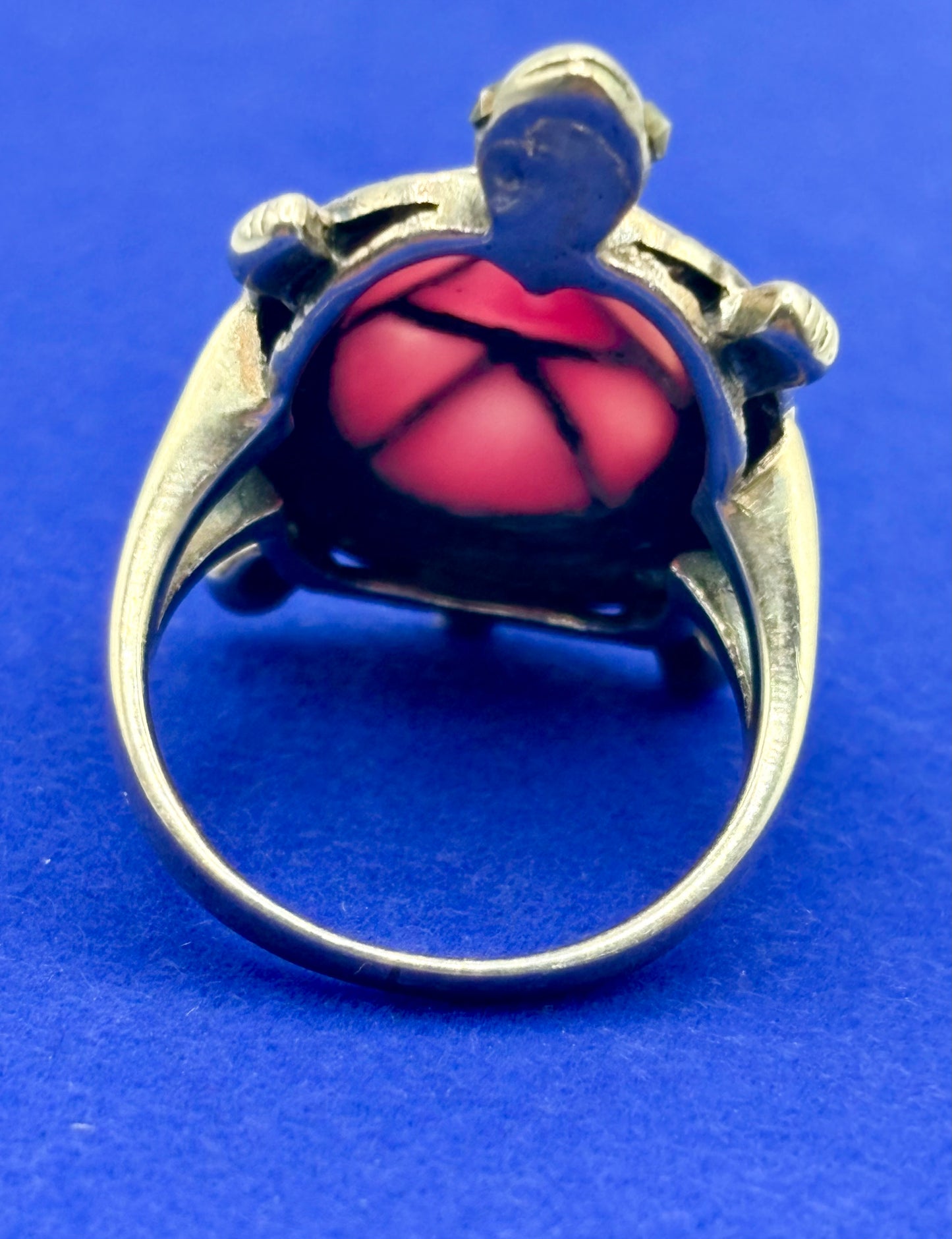 Sterling Silver MOP & Marcasite Turtle Ring