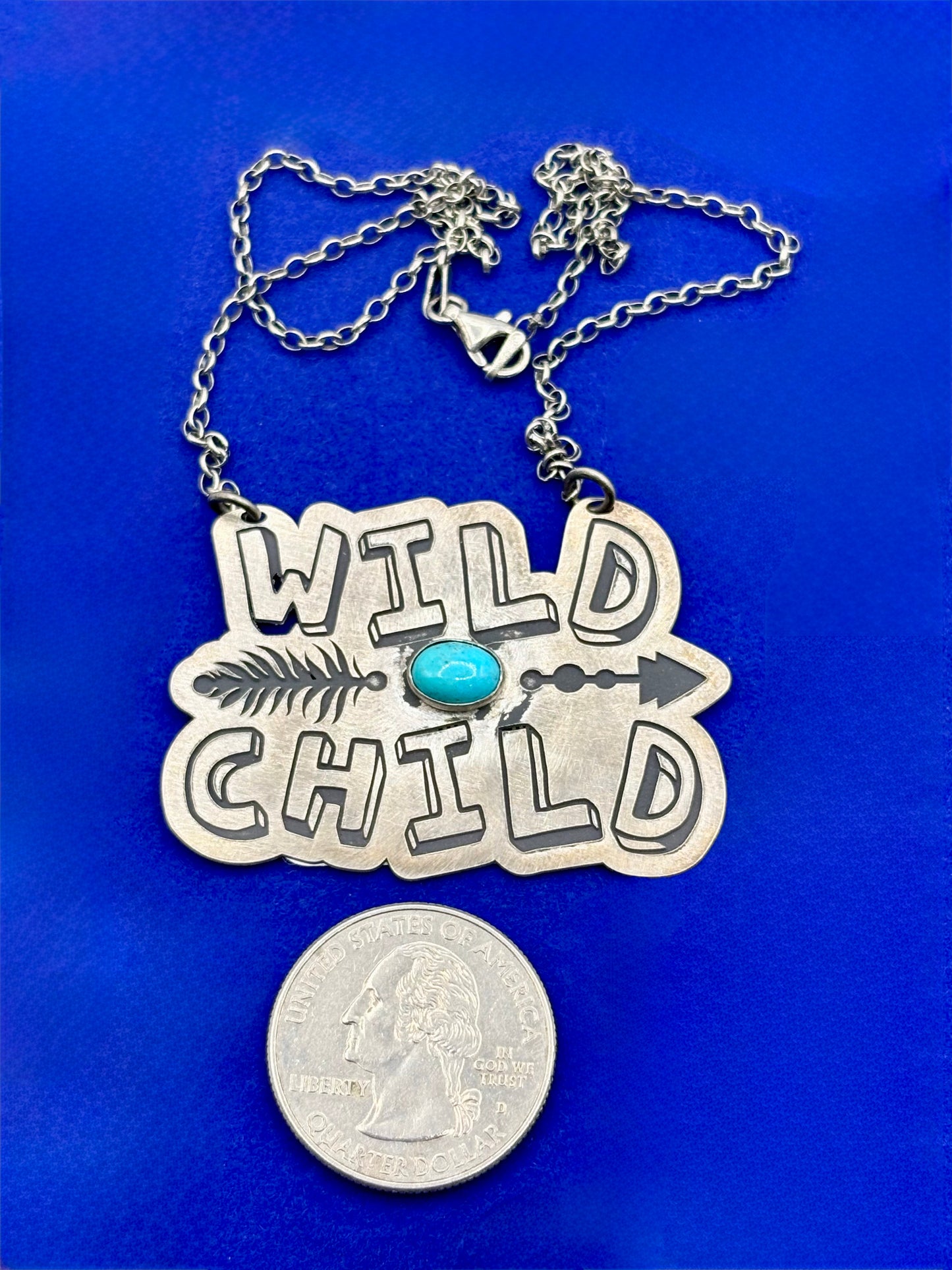 Sterling Silver Southwestern Wild Child Turquoise Necklace