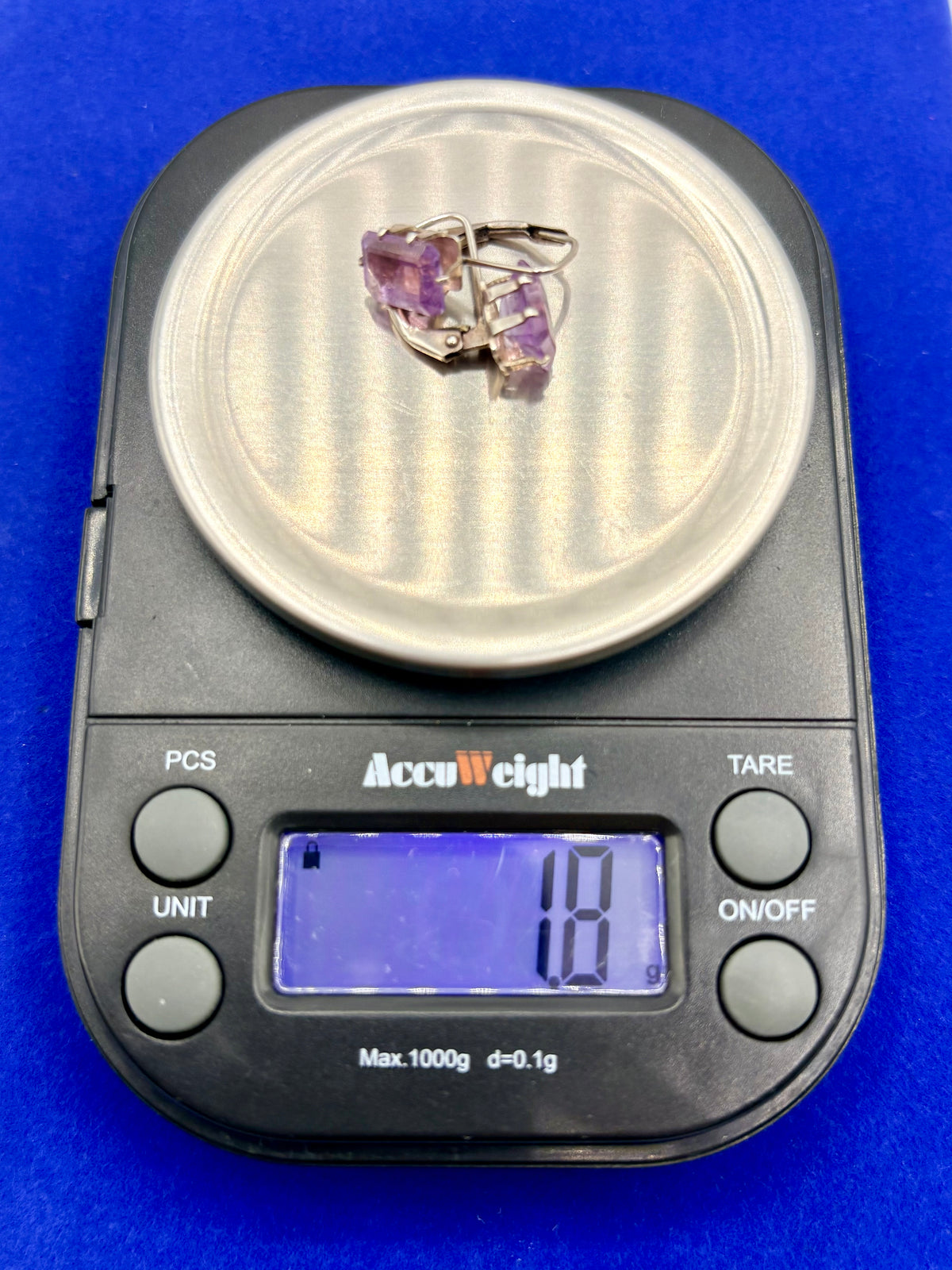 Sterling Silver Faceted Amethyst Earrings