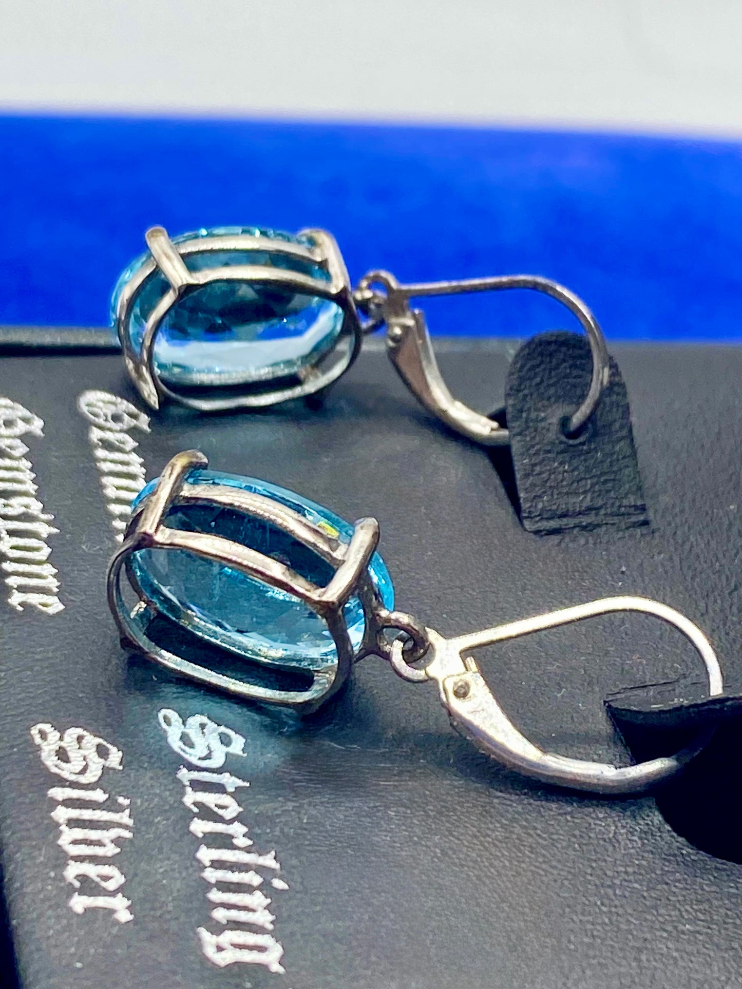 Sterling Silver Blue Topaz Earrings