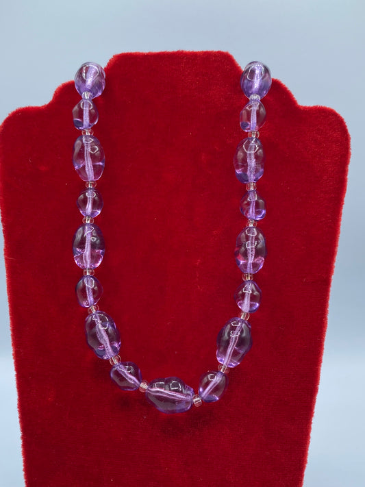 Joan Rivers Purple Glass Necklace
