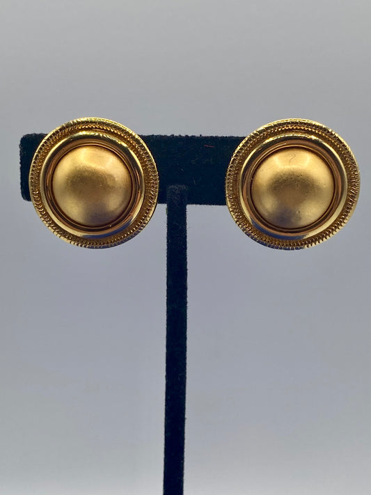 Vintage Monet Matte Gold Tone Clip Ons