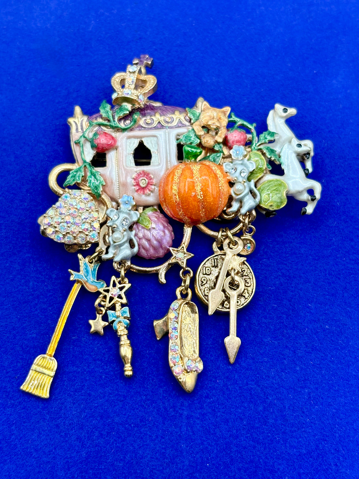 Kirks Folly Gold Tone Cinderella Coach “Late For The Ball” Brooch