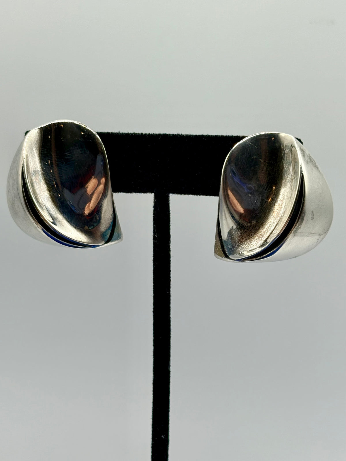 Vintage Sterling Silver Germany Modernist Clip Ons
