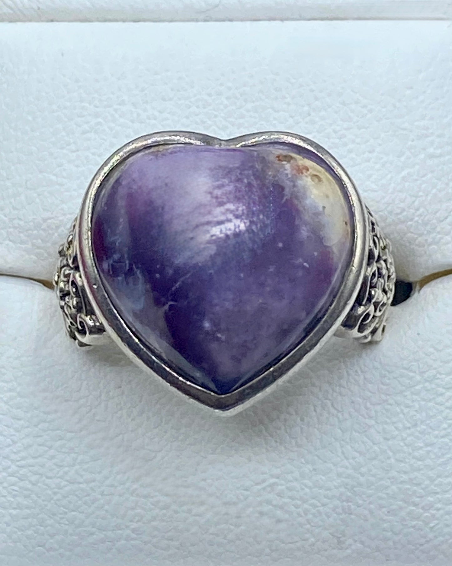 Sterling Silver BBJ Purple Stone Heart Ring