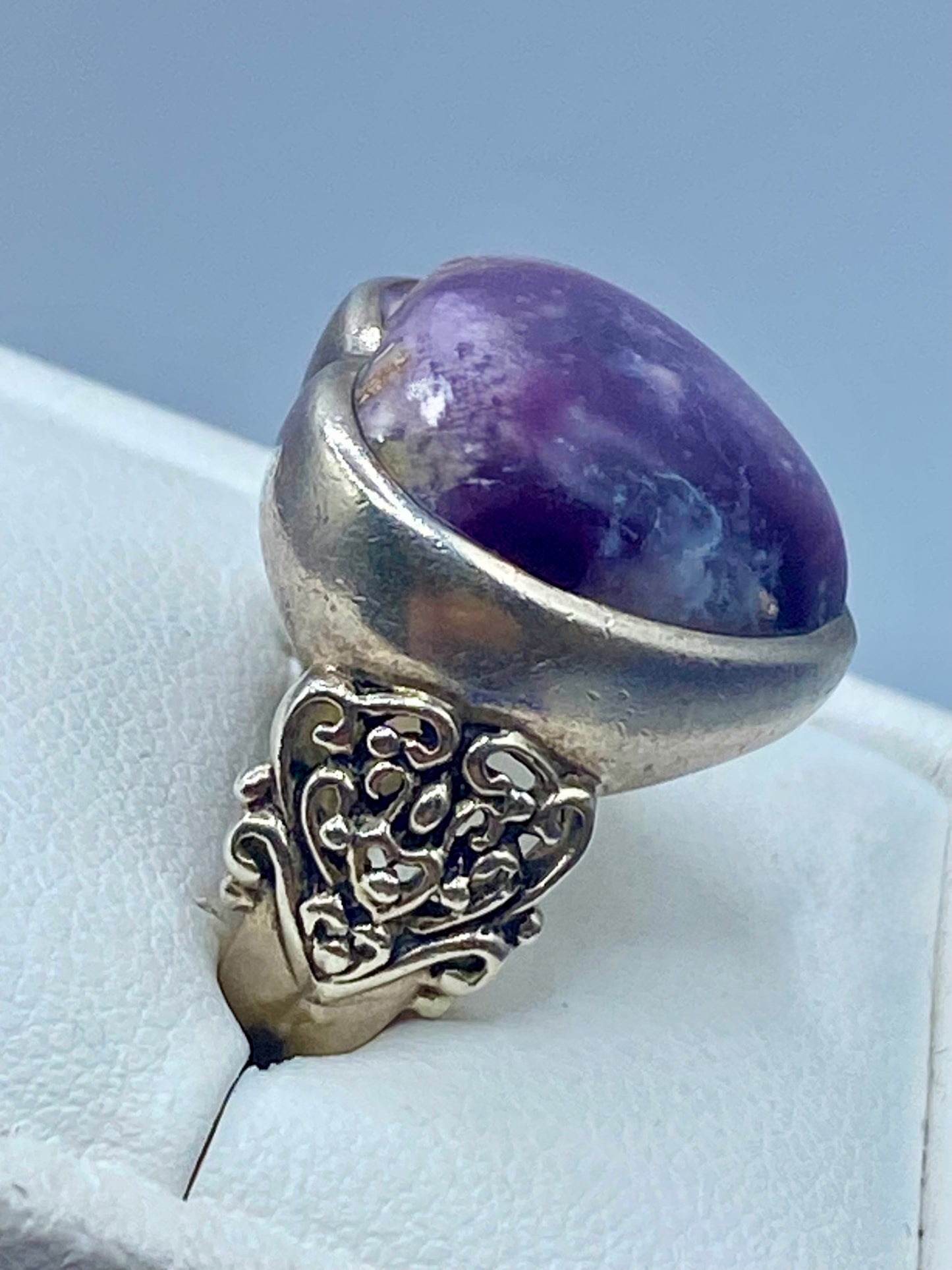 Sterling Silver BBJ Purple Stone Heart Ring