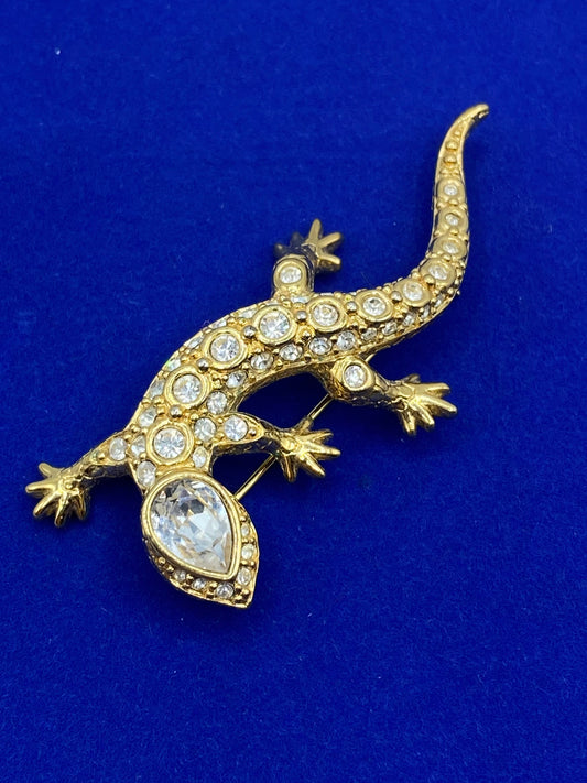 Swarovski Crystal Lizard Brooch