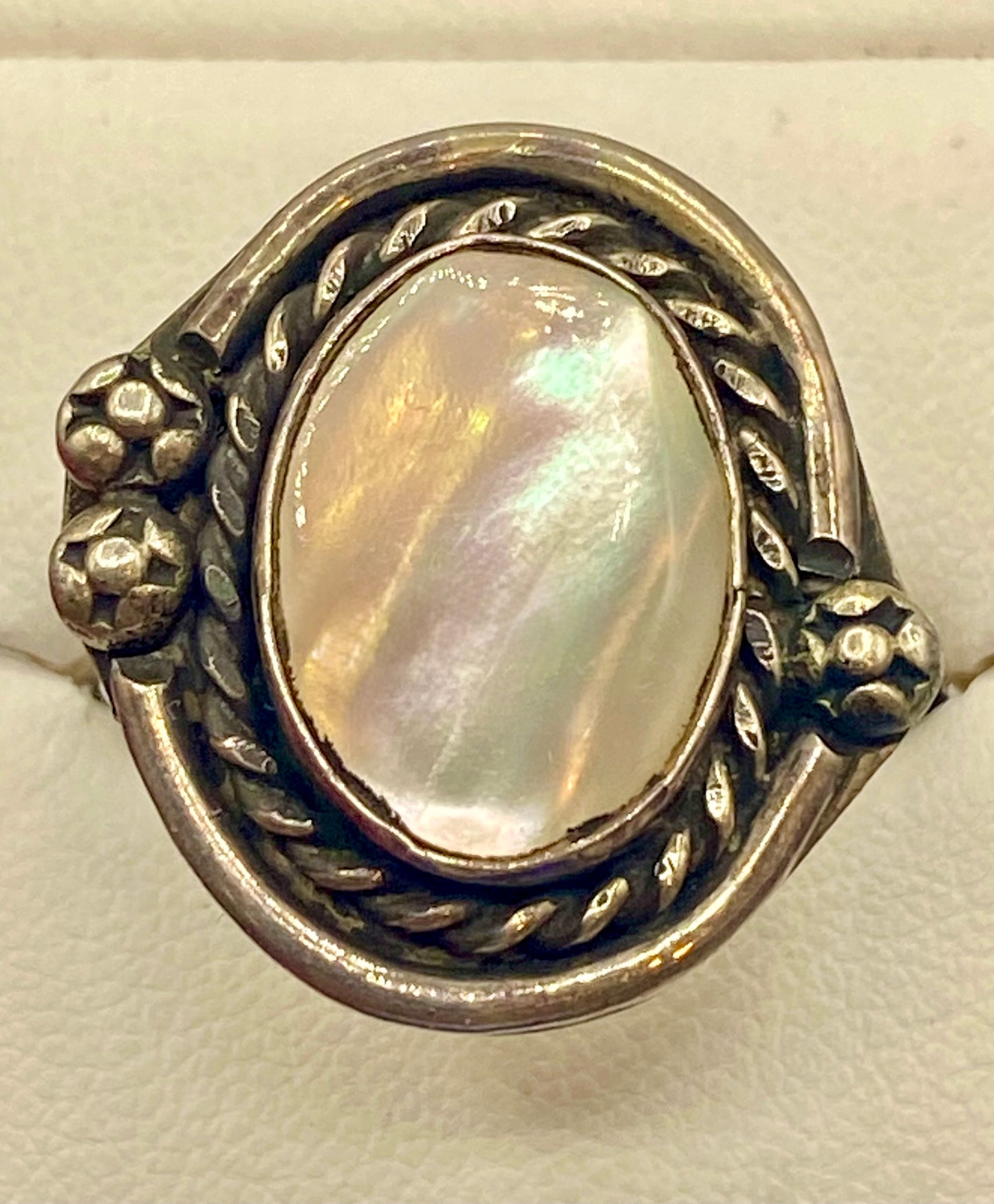 Sterling Silver Native Mother of Pearl Ring