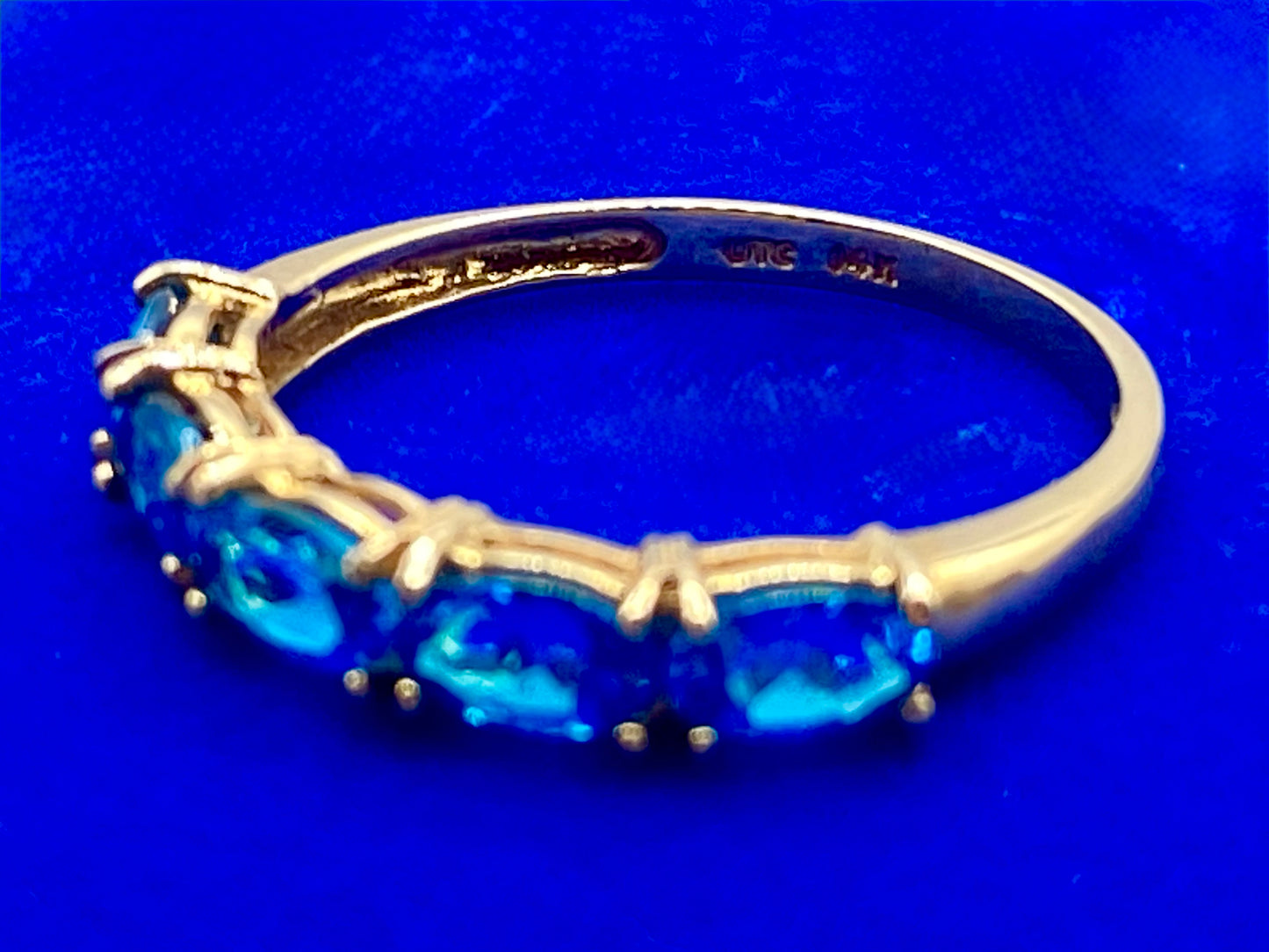 14K Gold Dainty Blue Apatite Ring