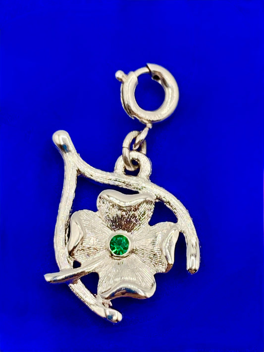 Vintage Monet Silver Tone 4 Leaf Clover Charm