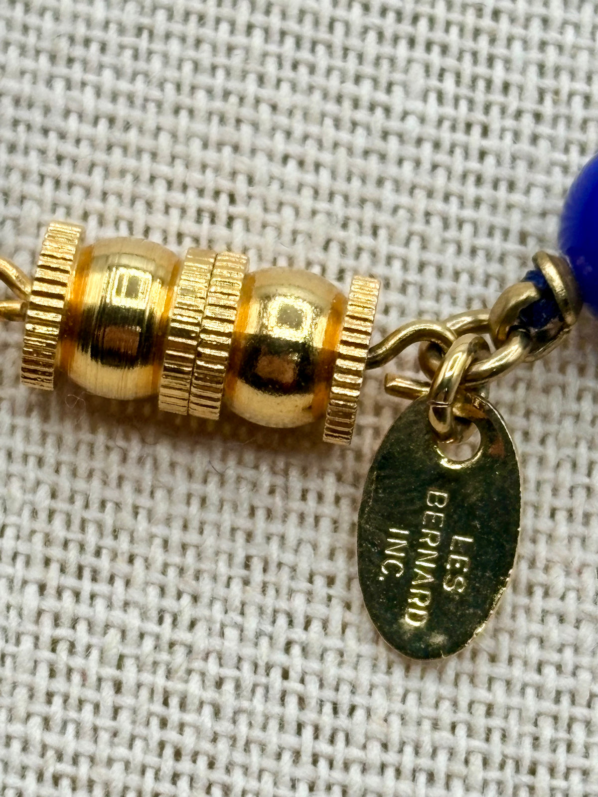 Vintage Les Bernard Acrylic Blue Necklace