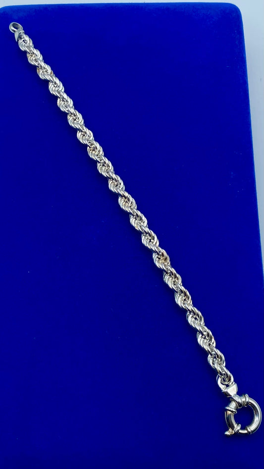 Sterling Silver Milor Italy Twisted Rope Bracelet