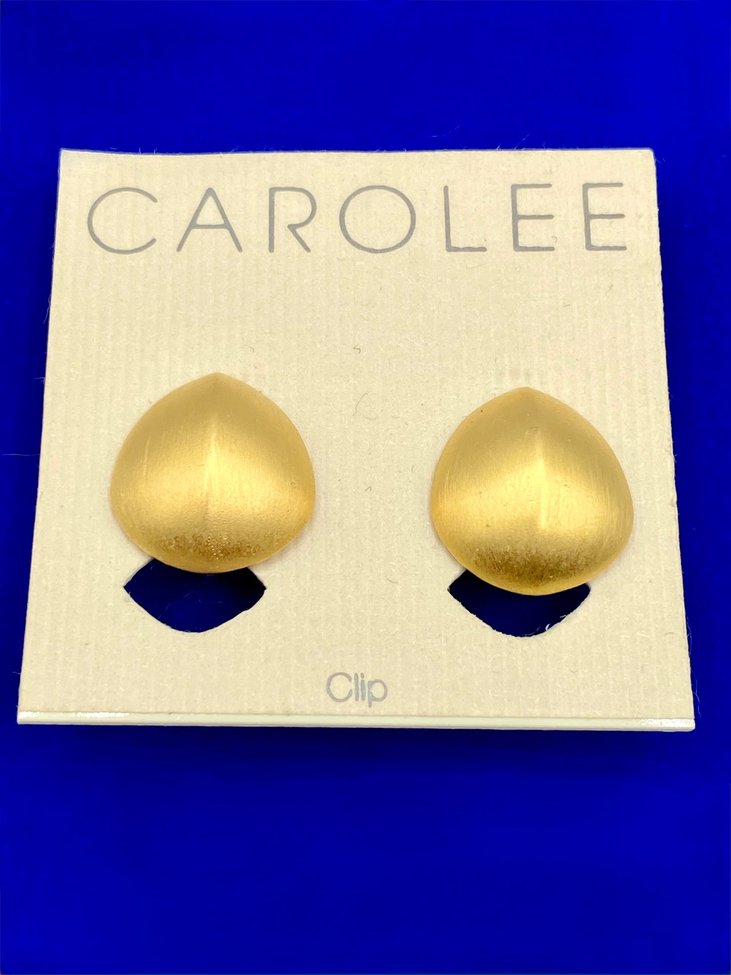 Vintage Carolee Gold Tone Matte Finish Clip Ons NWT