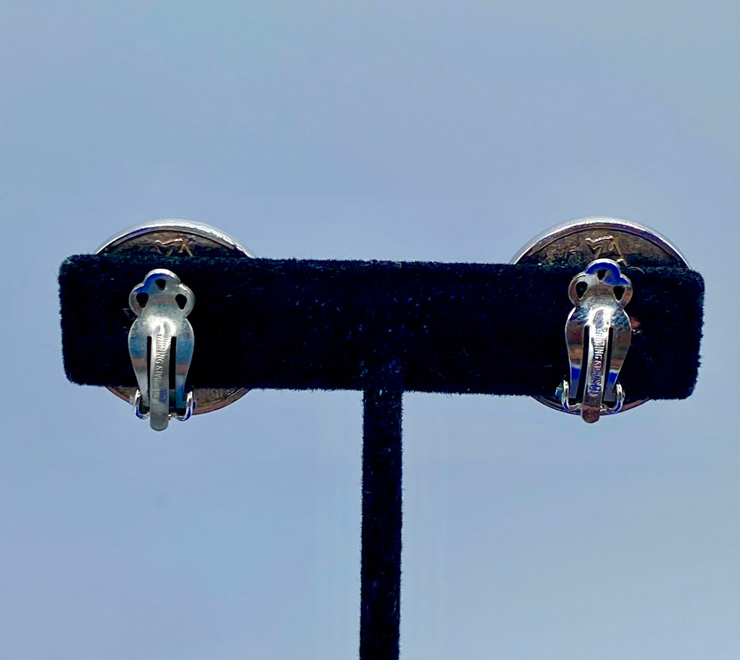 Vintage Whiting & Davis Silver Tone San Marc Clip Ons