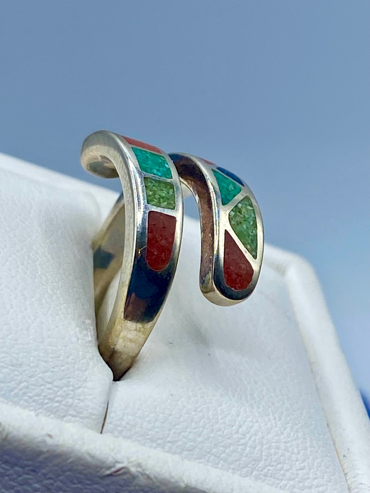 Sterling Silver Carolyn Pollack Relios Multi Gemstone Inlay Ring