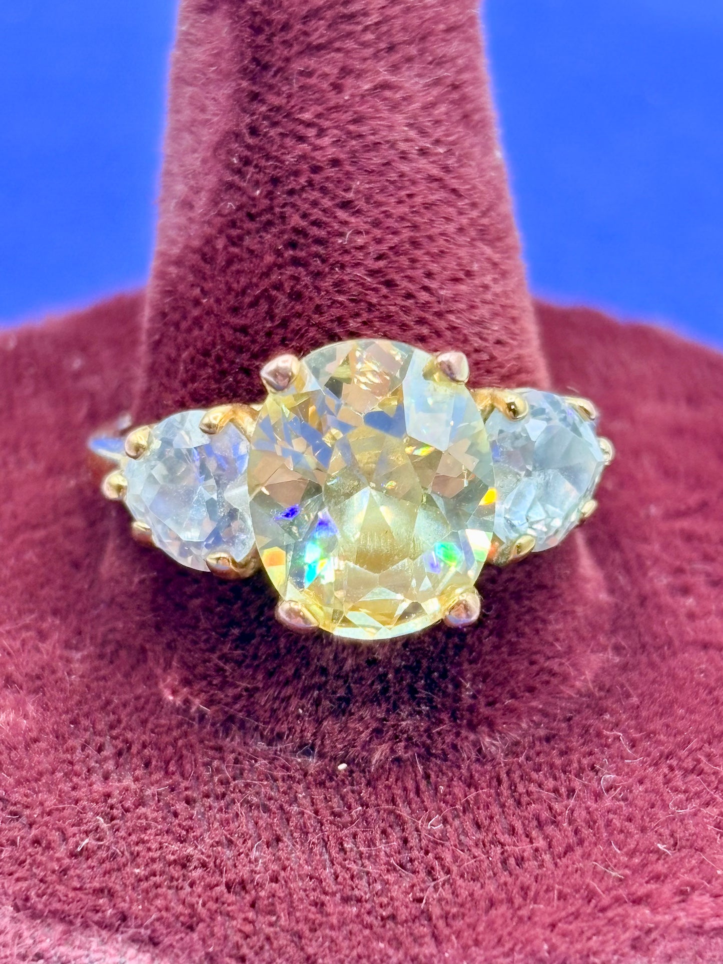 Gold Tone Yellow & Clear CZ Ring