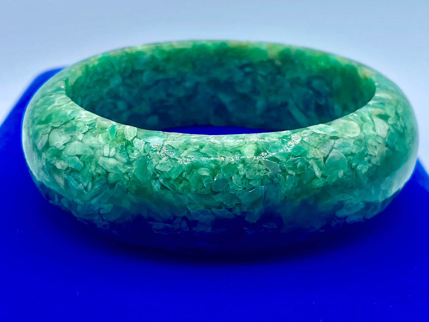 Green Stone Bangle Bracelet
