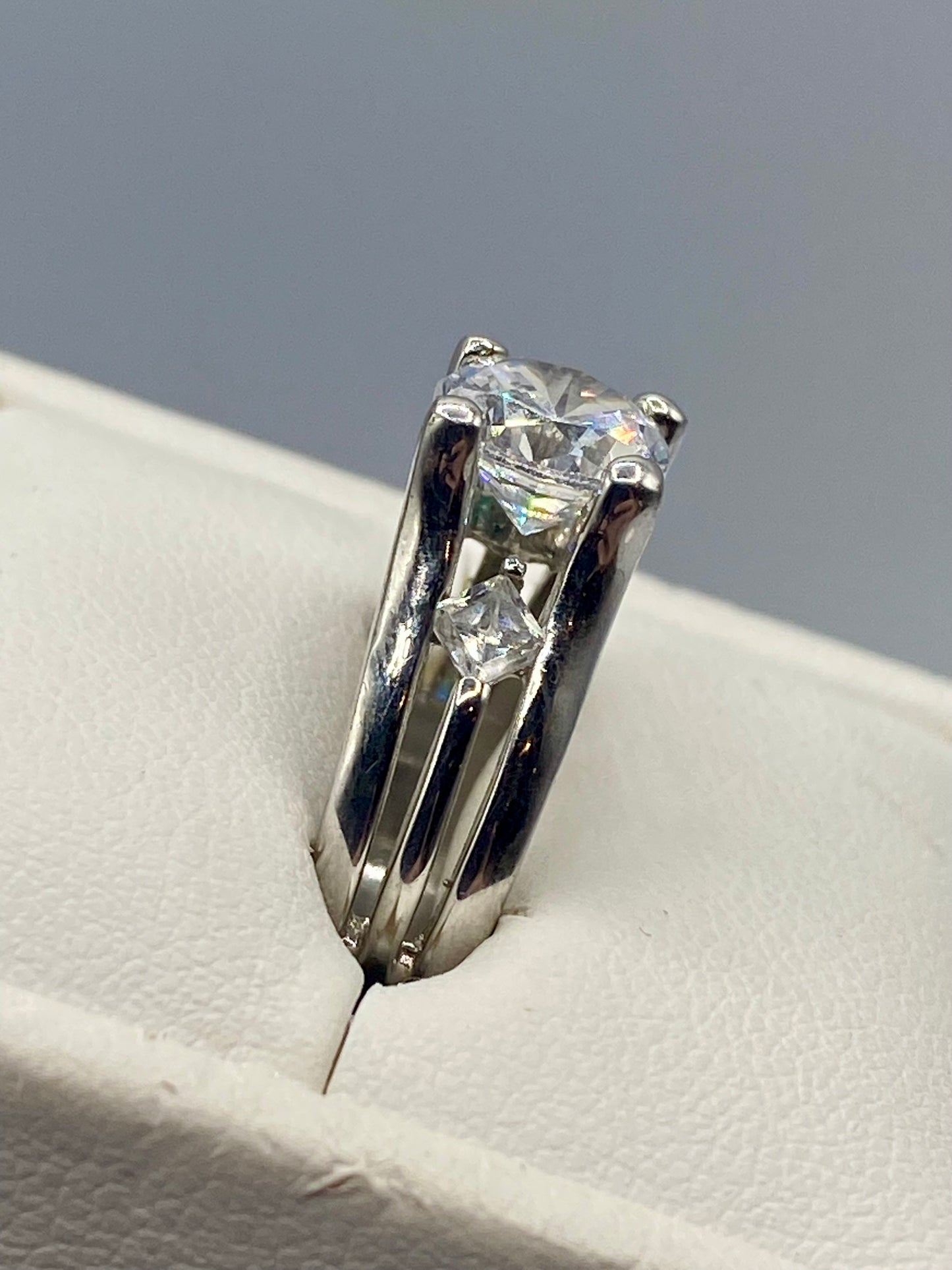 CZ Silver Tone Ring