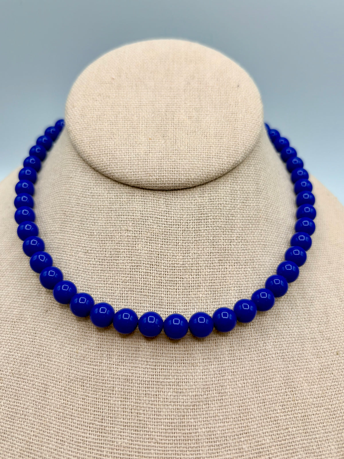 Vintage Les Bernard Acrylic Blue Necklace