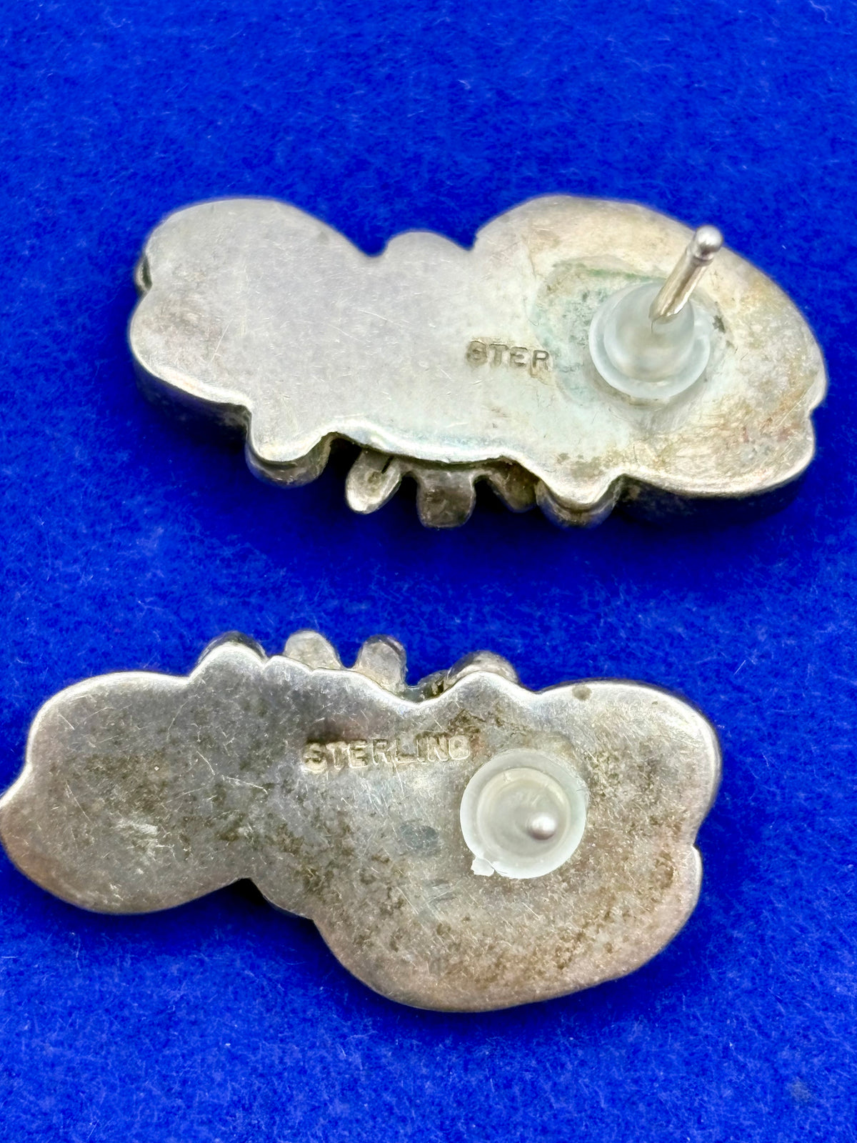 Sterling Silver Native Coral & Turquoise Floral Earrings