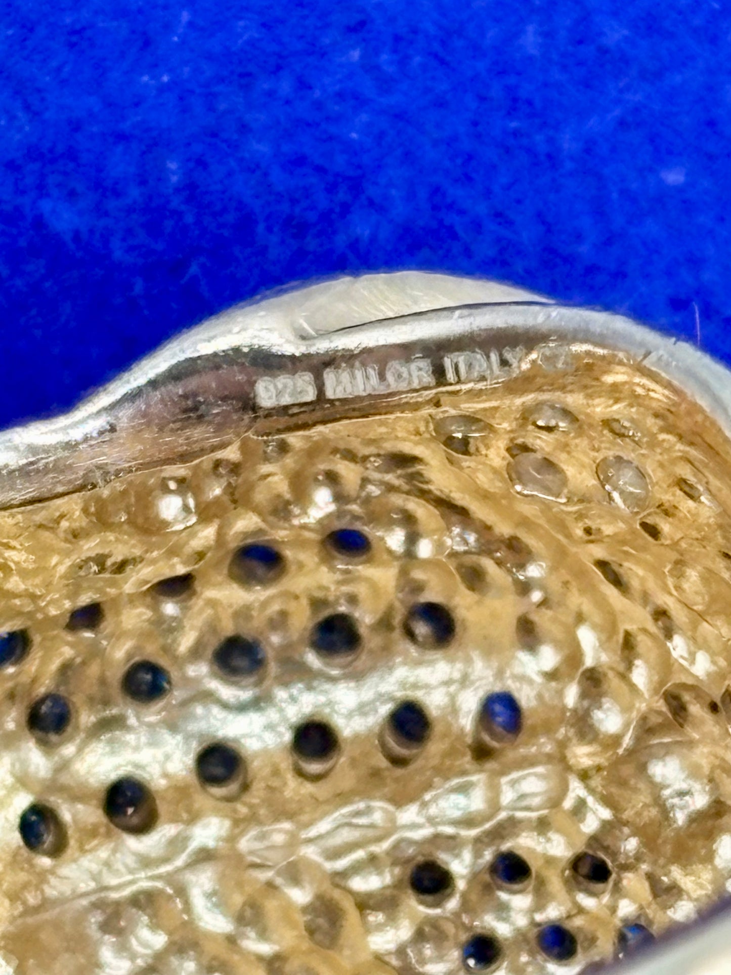 Vermeil Sterling Silver Milor Italy CZ Statement Ring