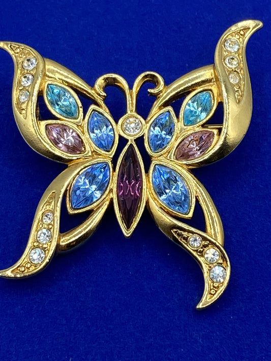 Avon Rhinestone Butterfly Brooch