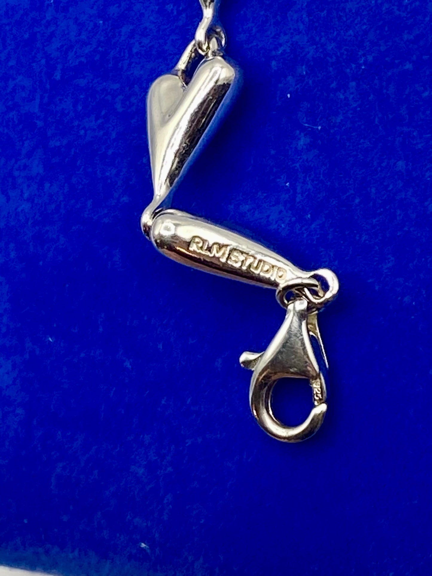 RLM Studio Sterling Silver Solid Heart Link Bracelet