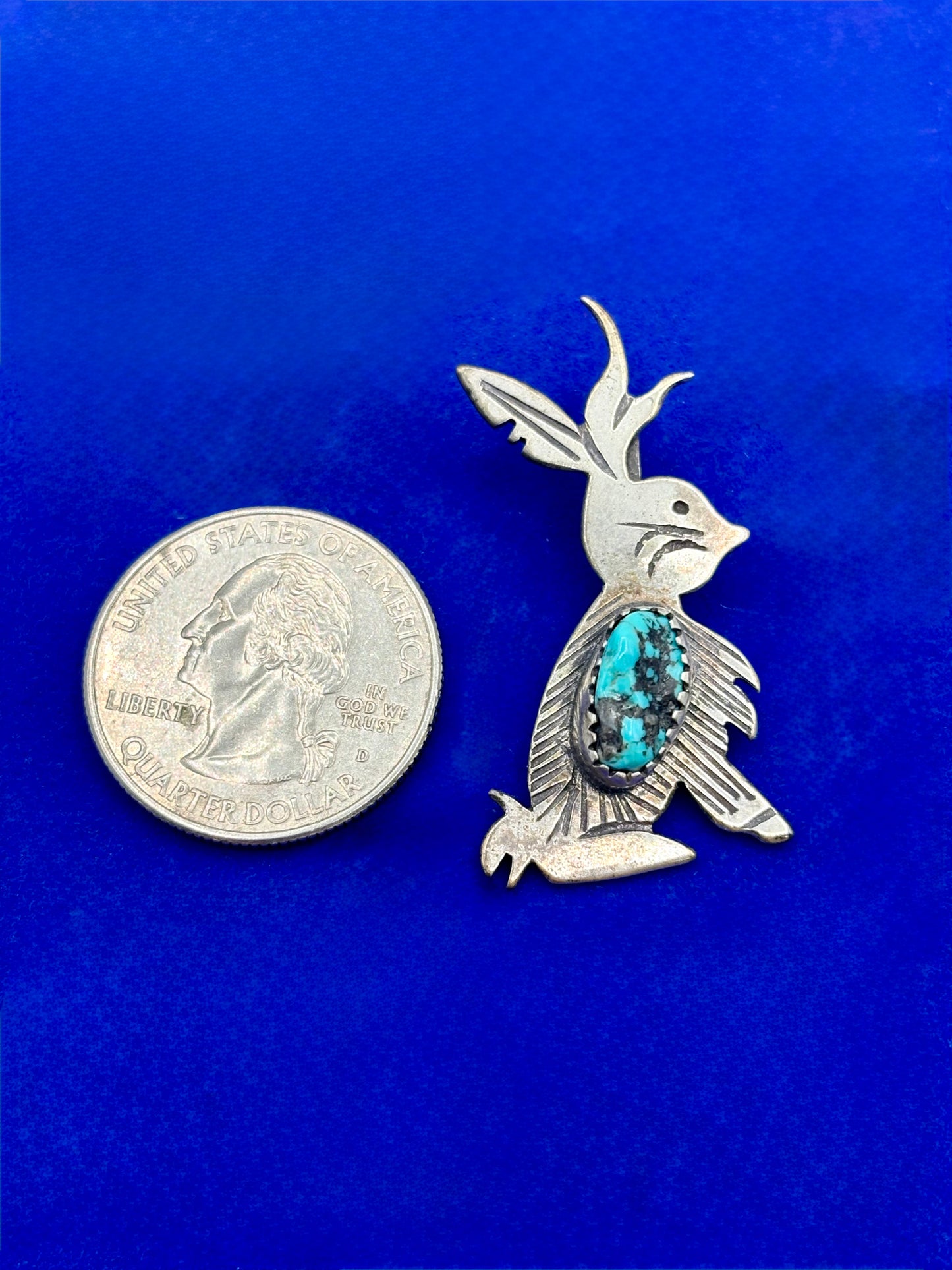Sterling Silver Southwestern Turquoise Jackalope Pendant