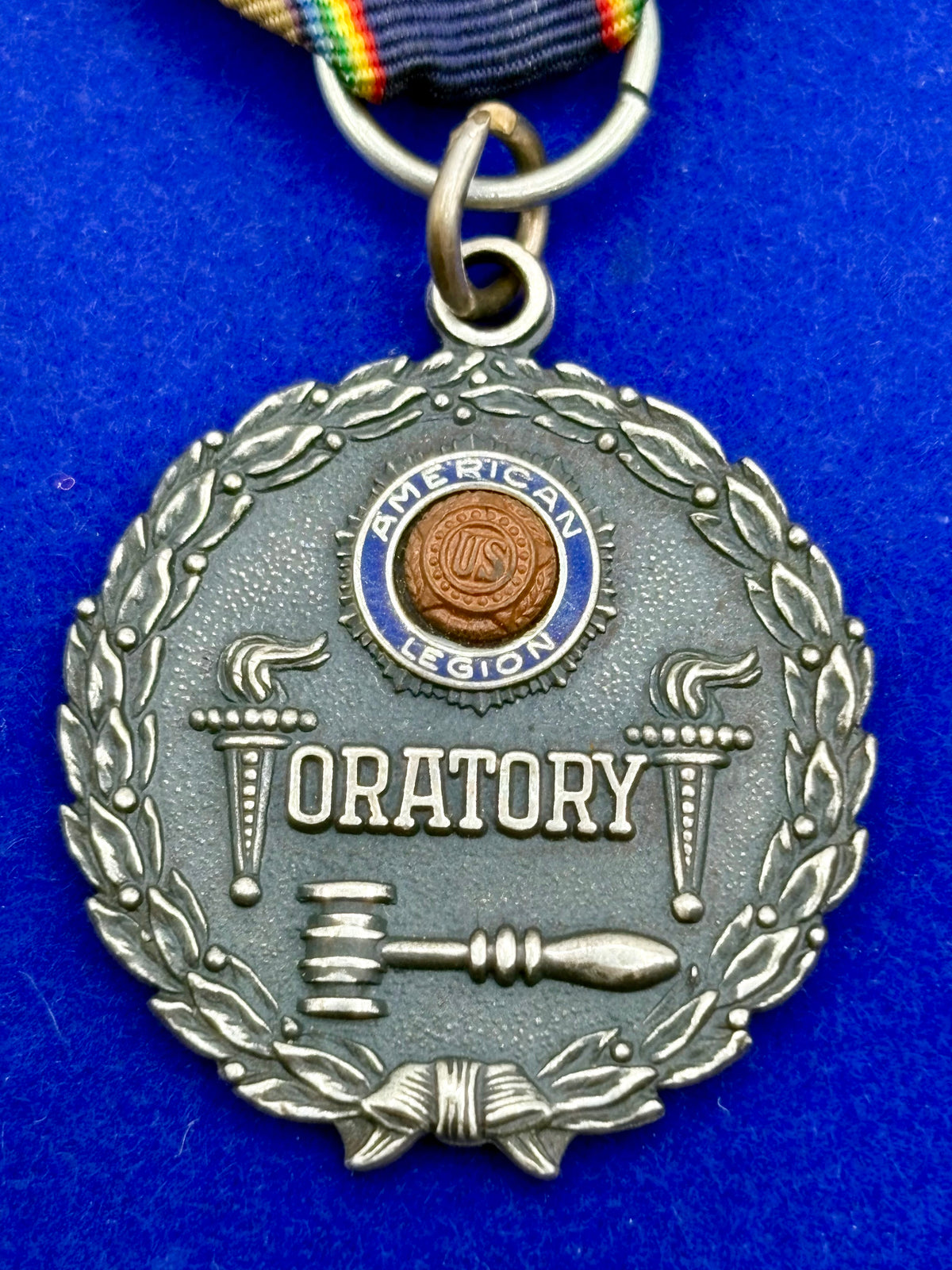 Vintage Sterling Silver American Legion Oratory Medal Pin