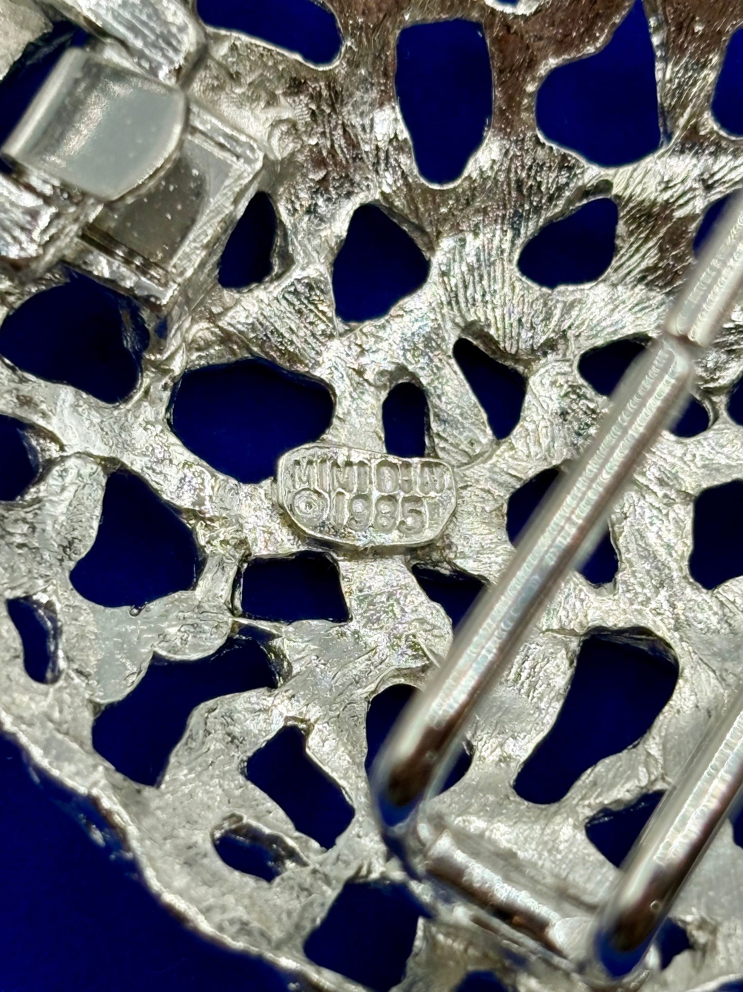 Vintage Silver Tone Mimi Din 2 Piece Belt Buckle