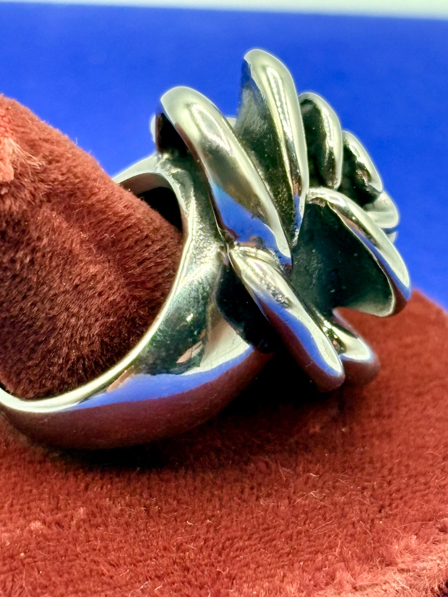 Stainless Steel Heavy Rose Ring