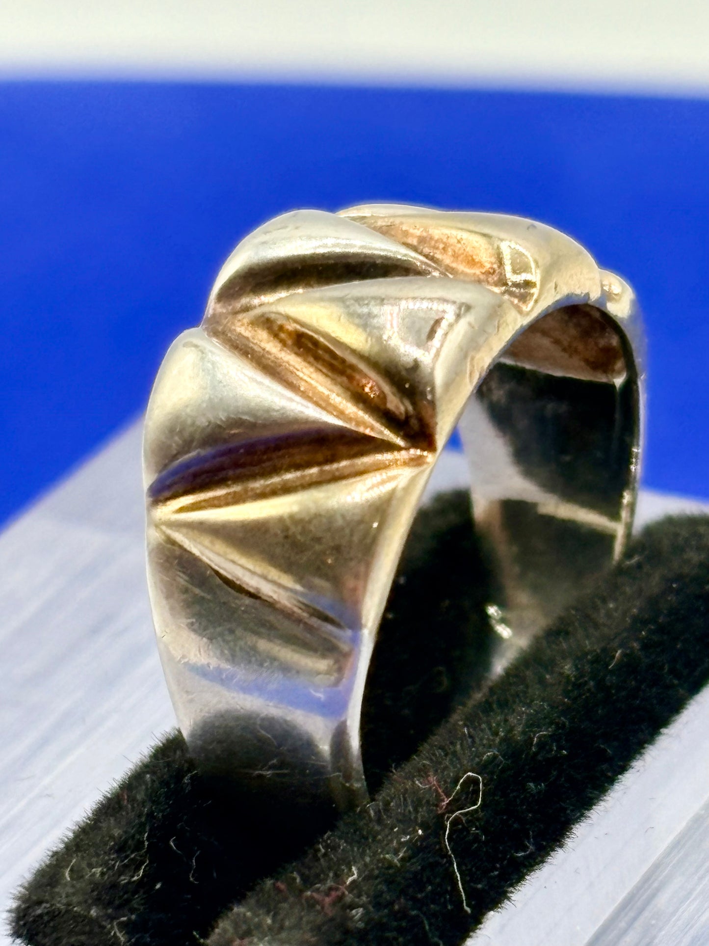 Vermeil & Sterling Silver Milor Italy Zig Zag Ring