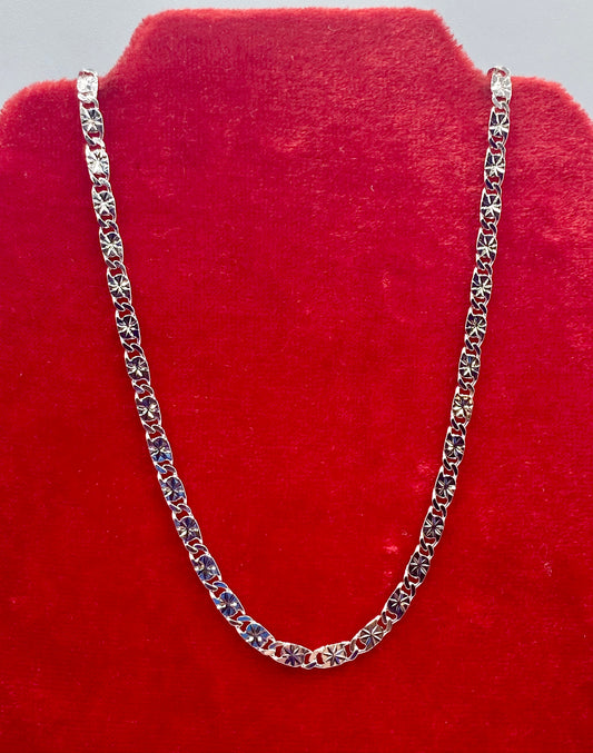 Sterling Silver Italy Fancy Link Chain Necklace